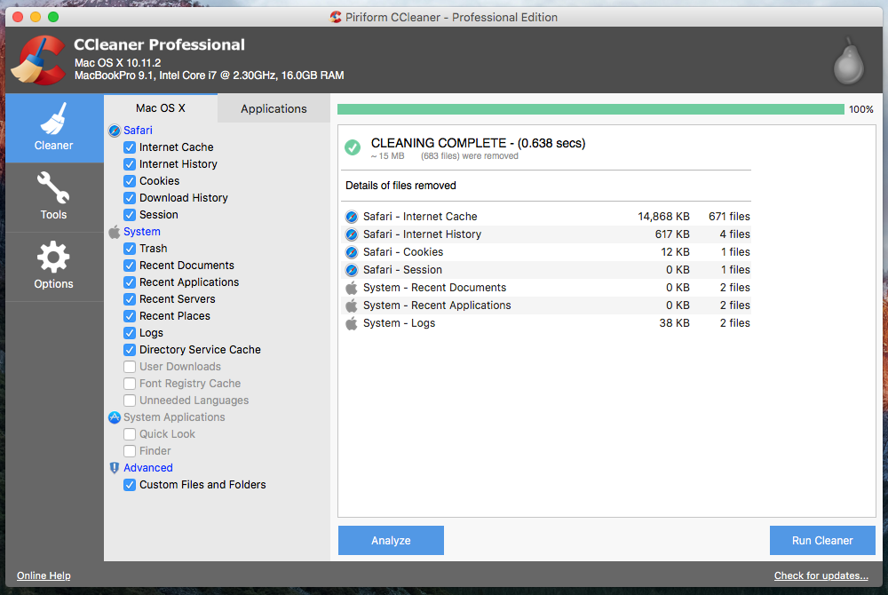 what does ccleaner for mac do